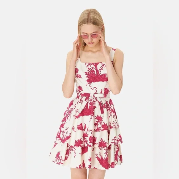 white christmas dresses Xs 90s Tara Jarmon Hot Pink Linen Mini Dress main image 1